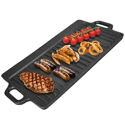 £22.99 • Buy Cast Iron Reversible Griddle Pan Non-Stick Coating Gas Electric Hobs