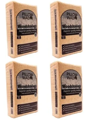 4x Pillow Wad Wood Shavings Animal Bedding Kiln Dried Bales Dust Bacteria 3.6kg • £28.99