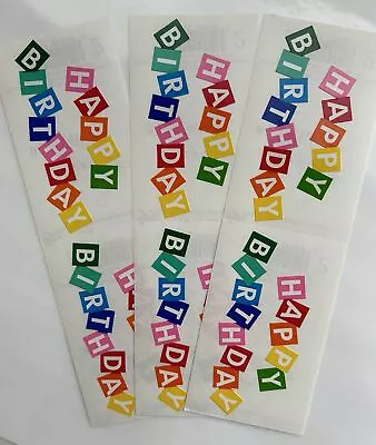 Mrs. Grossman's Lot Of 3 HAPPY BIRTHDAY Block Letter STICKERS Birthday Rare HTF • $9.50