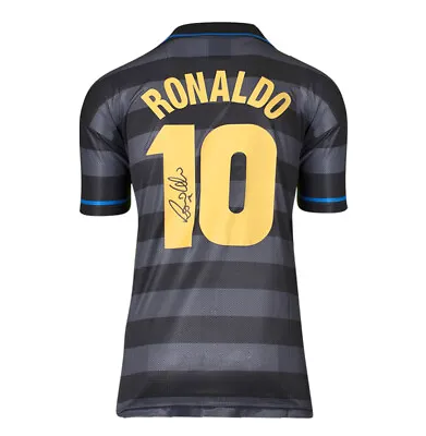 £555.99 • Buy Ronaldo Luis Nazario De Lima Signed Inter Milan Shirt - 1998 UEFA Cup Final, Num