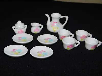 12 Pc Set Miniature Porcelain BARBIE TEA SET Mini Strombecker Corp Flowers • $9.95