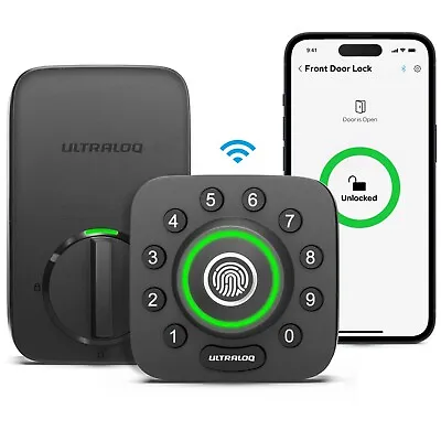 Smart Lock ULTRALOQ U-Bolt Pro WiFiWireless App Controlled Fingerprint Deadbolt • £160.68