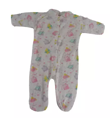 Vintage 1980's Baby Pastel Pajama Outfit Footed Sleeper Terry Cloth Size Medium • $9.99