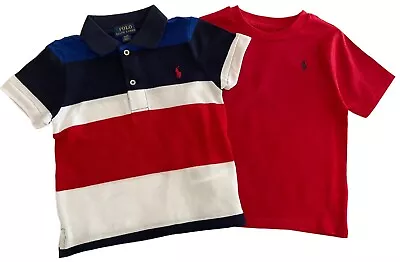 Ralph Lauren Baby Polo T Shirt Striped Red Crew Neck Age 12 - 18 Mths • £16.99