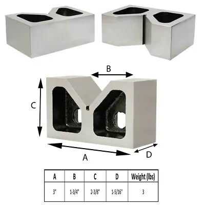 Pair Of Cast Iron VEE BLOCKS 3 Inch Parallels Measuring Tools • $32.77