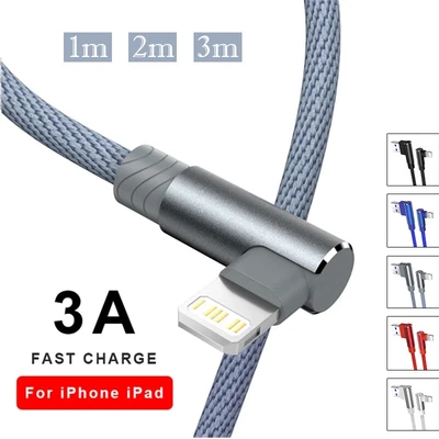 $7.96 • Buy 90°  Right Angle Fast Charge USB Charger Cable For IPhone 14 13 12 11 Pro X XR 8