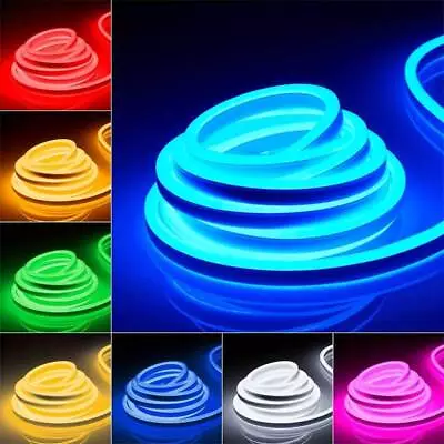 LED Strip Lights 5M Flexible Neon Rope Lights Waterproof Outdoor Lighting 12V • £7.99