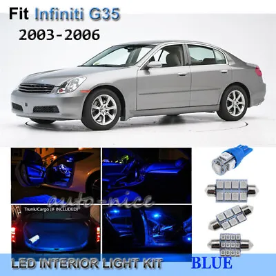 For 2003-2006 Infiniti G35 Premium Blue LED Interior Lights Kit 10 Pieces • $10.54