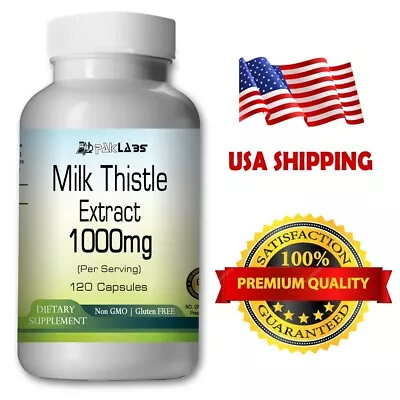 Milk Thistle Liver Detox Liver Support Natural Cleanse 120 Capsules 1000mg • $16.65