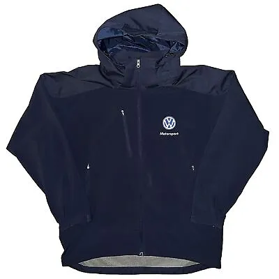 EUC Mens Volkswagen Motorsport Logo Embroidered Full Zip Weather Proof Jacket L • $119.95