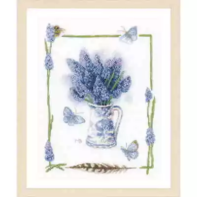 Lanarte Counted Cross Stitch Kit  Blue Grapes Marjolein Bastin  27x37cm DIY • $49.08