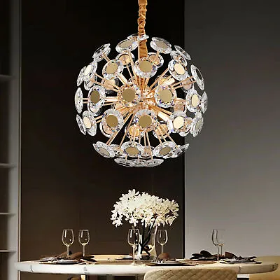 £249 • Buy Sputnik Dandelion Crystal Chandelier Gold Pendant Ceiling Light Fixture 9 Lights