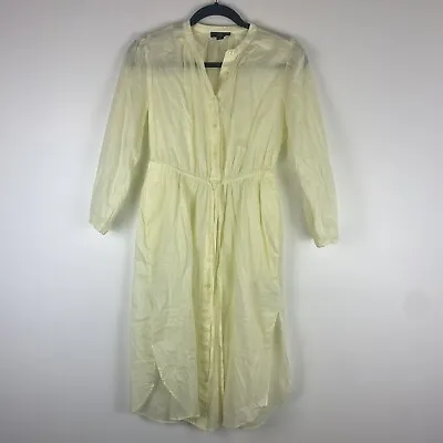 J. Crew Women's 100% Cotton Button Up Shirtdress Cover Up Size 0 P Yellow Lemon • $14.99