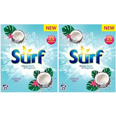 Surf 2 Pack Coconut Bliss Bio Detergent Laundry Washing Powder 2 X 23 Washes • £12.99