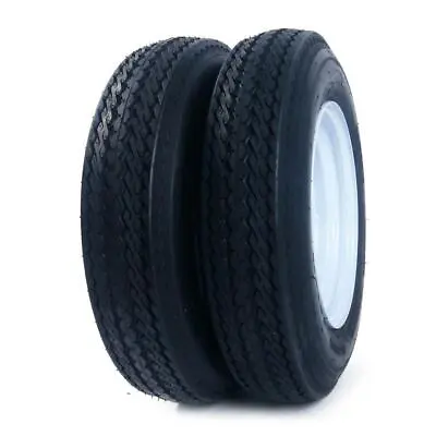 2pcs 5.30-12 Trailer Tires & Rims 530-12 5.30 X 12 LRB 5 Lug White Spoke Wheel • $109.99