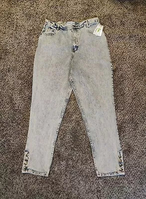 Vintage Acid Wash Jeans 32x27 Size 16 80s 90s High Waisted Mom Denim New Tags • £32.31