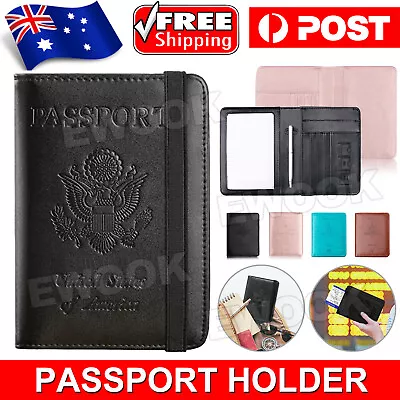 $7.95 • Buy Slim Leather Travel Passport Wallet Holder RFID Blocking ID Card Case Cover