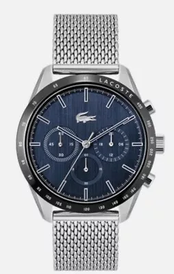 New Lacoste 2011163 Boston Chronograph Mens 42mm 5ATM Steel Mesh Watch • $27