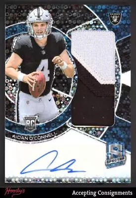 2023 Panini Spectra Radiant ROOKIE PATCH AUTO Neon Blue Aidan O'Connell 01/50 • $0.99