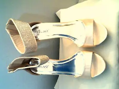£28.72 • Buy Camille Satin Taupe High Heel Formal Shoes.  Stunning!