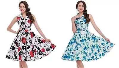 Vintage 50's Rockabilly Monroe Hepburn Style High Quality Full Circle Dress • $59.96