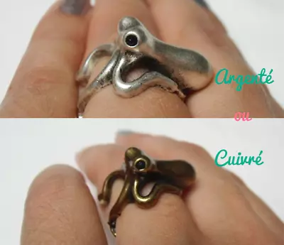 Ring Octopus Squid Octopus Original Retro Pinup Copper Or Silver • £12.84