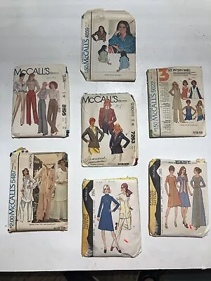 Lot Of  7 Vintage 1970s McCalls Sewing Patterns Women's Size 12 14 16 • $19.99