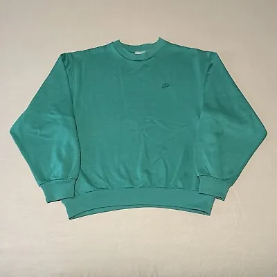 Vintage 80s Nike Crewneck Sweatshirt Size Small Essential Green • $40