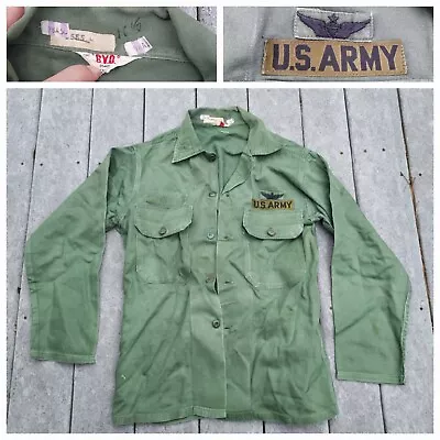 Vietnam War US OG 107 Utility Shirt Fatigue 1st Cavalry Aviator Badge Patch • $25