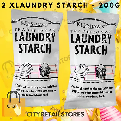 2x Traditional Laundry Starch & Easy Clothes Washing Fabric Ironing Crisp Crease • £9.42