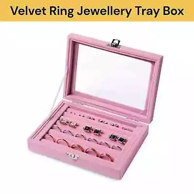 Velvet Jewelry Display Box Jewellery Organiser Tray Ring Earring Storage Case • $18.99