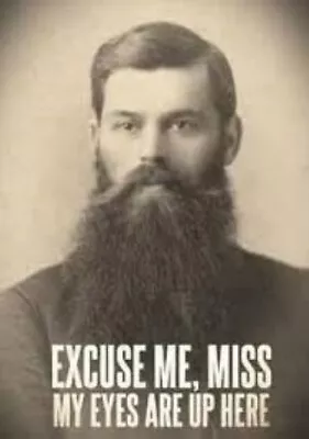 Excuse Me Miss My Eyes Are Up Here Handsome Beard Mustache Man Face Hair MAGNET • $4.73