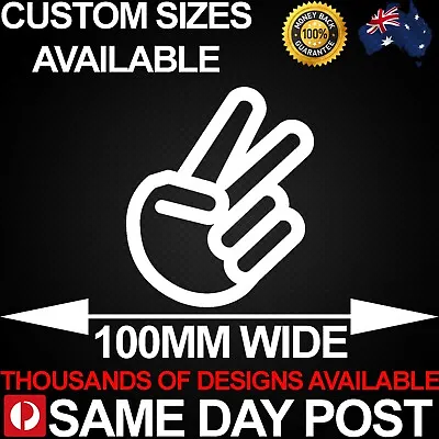 WHITE PEACE SIGN CHOPPED CAR Sticker Sign Decal 4x4 Ute Jdm MCM 100mm Wide • $3.95