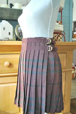 £182.08 • Buy NWT $495 Burberry Brit Plaid Pleated Skirt Kilt Burgundy Red Check US-6 UK-8