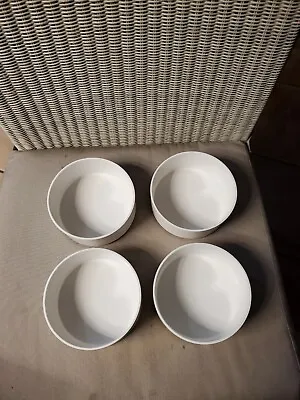 Vintage 4 HELLER Massimo Vignelli 5” Nesting Cereal Soup Bowls MCM White • $35.99