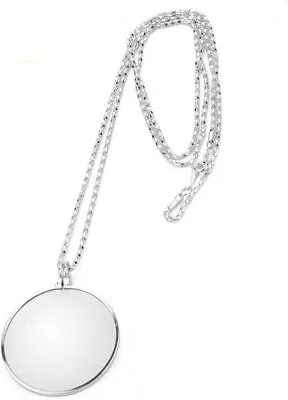 Magnifying Glass Necklace Pendant 5X Necklace Magnifier Chain Monocle Magnifier • £10.50