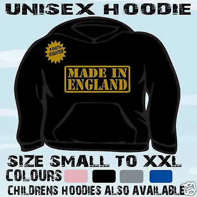 Made In England Birthday Gift Unisex Hoodie Hooded Top • £25.77