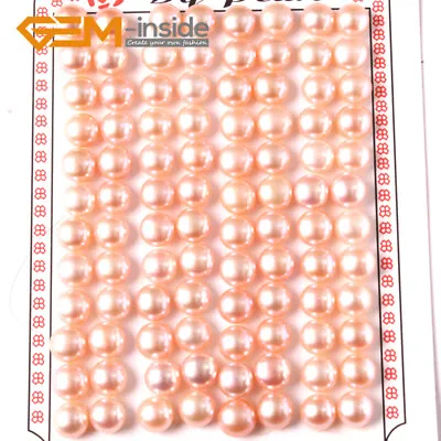 Half Drilled Natural Freshwater 7-8mm Pearls Button For Jewelry Making 48 Pairs  • £20.33