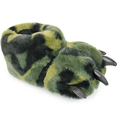 £9.99 • Buy Kids Army Camo Claw Slippers Junior Boys Girls Uk 9-3 Camouflage Monster Feet