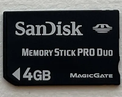 Sandisk 4Gb Memory Stick Pro Duo Magic Gate Memory Card - Black • $9.95