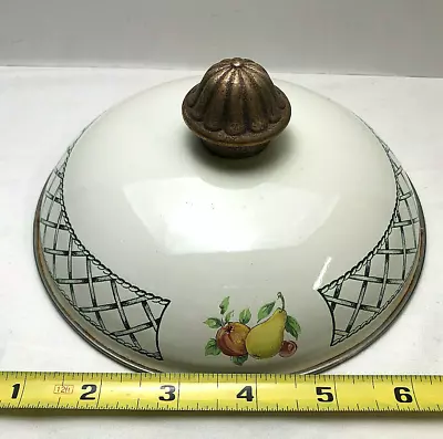 LID Villeroy & Boch “BASKET” Enamelware Brass Knob Germany  6.5  REPLACEMENT • $16.60