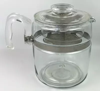 Vintage Pyrex Corning Flameware Glass Stovetop Percolator 6 Cup 7759B Coffee Pot • $49.99