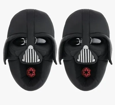 Star Wars Darth Vader Helmet House Slippers Indoor Shoes Little Boys Large 9/10 • £12.02