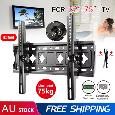 $26.89 • Buy TV Wall Mount Bracket Tilt Slim LCD LED 32 40 42 47 50 55 60 62 65 70 75 Inch