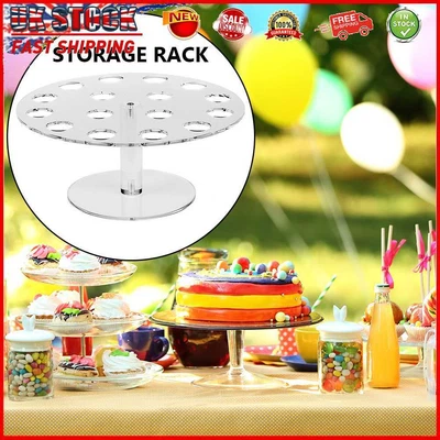 £10.19 • Buy 16 Hole Ice Cream Stand Transparent Cake Cone Holder Wedding Buffet Food Display