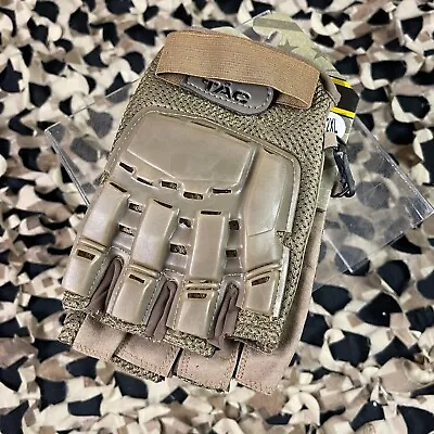 $11.95 • Buy New Valken V-Tac Half Finger Plastic Back Paintball Gloves - Tan