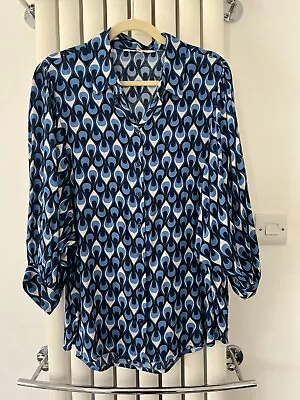 QVC Ladies Apricot Blouse Size 16 NEW BNWOT Blue Mix 3/4 Sleeves • £6.49