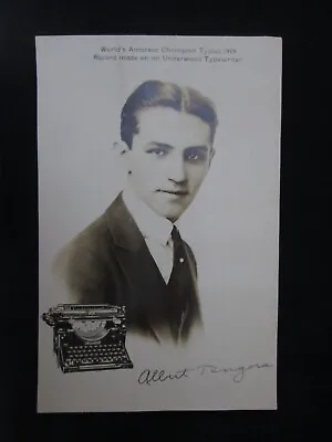 Albert Tangora World Champion Typist 1919 Underwood Typewriter Promo Card C28 • £7.99