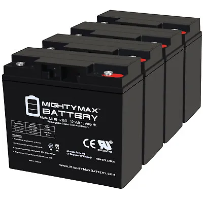Mighty Max 12V 18AH INT Replacement Battery For EW72 Mobility Scooter - 4 Pack • $159.99