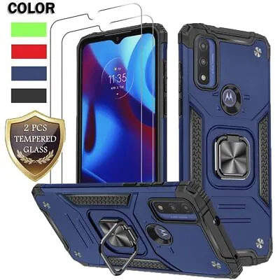 For Motorola Moto G Pure Case Armor Kickstand Cover/Tempered Glass Protector • $7.95